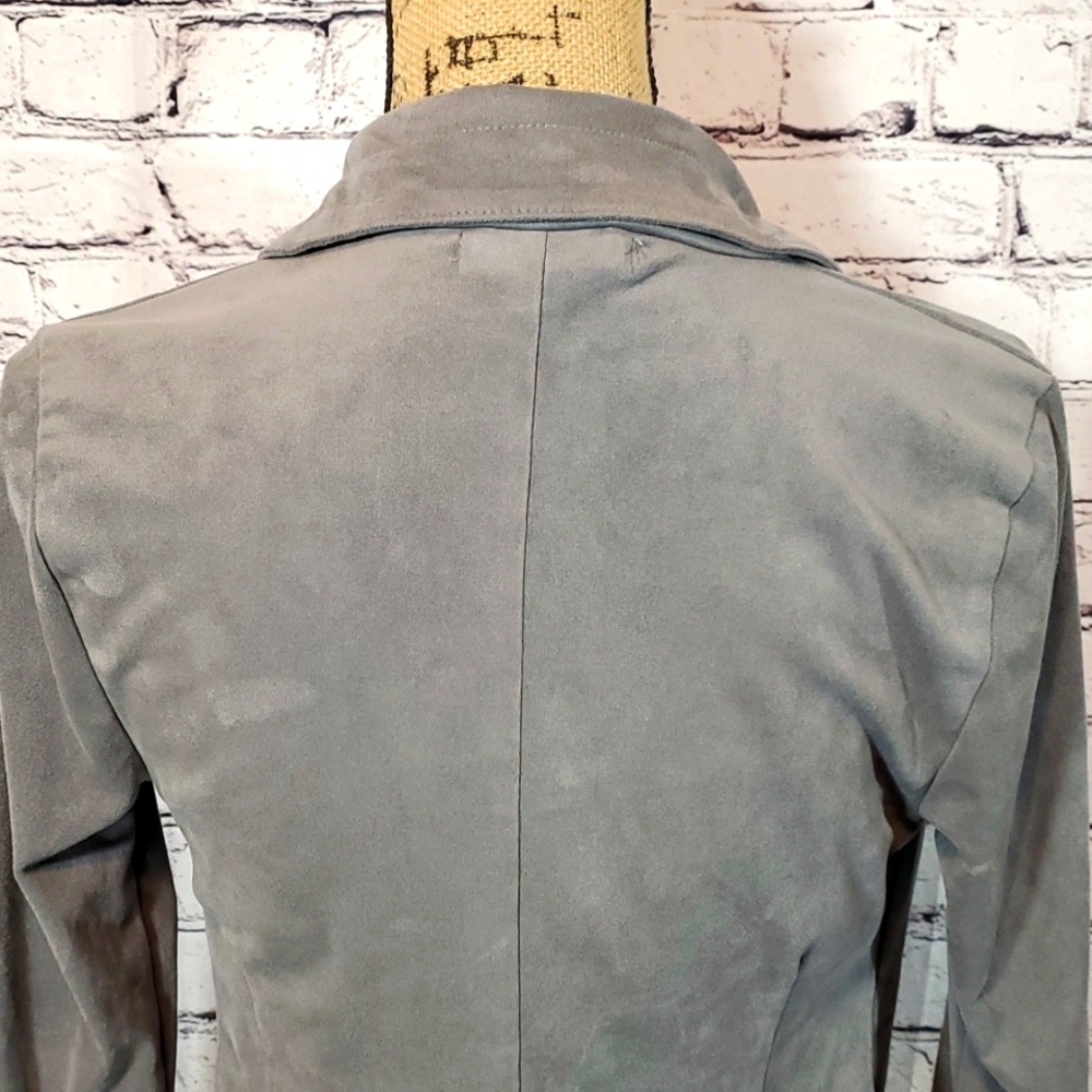 Romeo & Juliet Couture Gray Faux Suede Jacket Size M - Picture 4 of 7